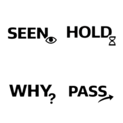 黑色極簡快速回覆表情