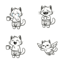 鉛筆画の猫：今日の生存確認