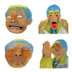 Blue-haired old man emoji