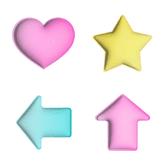 Retro Puffy Sticker Emoji (Y2K Pastel)
