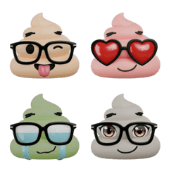 ぷにぷに！くすみカラーのメガネうんちくん