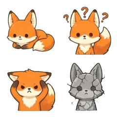 Crayon Fluffy Fox: Daily Emoji Pack