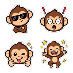 Monkey emoji stickers.