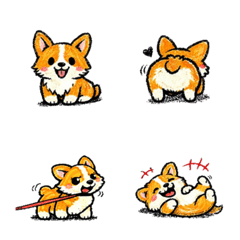 Corgi's various expressions