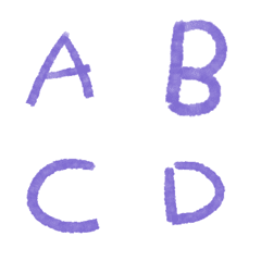 Purple handwritten English numbers