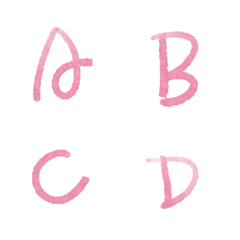 Pink handwritten letter emoji stickers