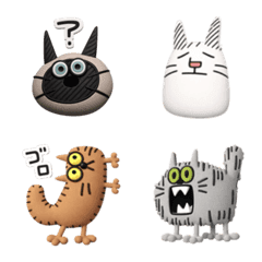Various cats with rich expressions3D