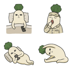 Daikon-san Chill Unemployed Emoji Set!