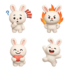 Cute Bunny Emotion Emoji Vol.1