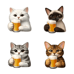 แมวดื่มเบียร์ 3D