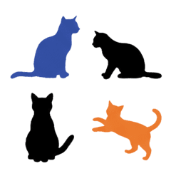 Lots of cat silhouettes emoji.