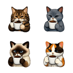 แมวดื่มกาแฟร้อน