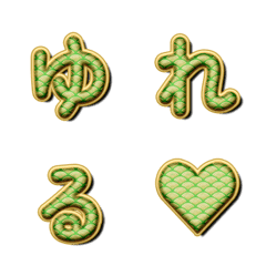 Moving Gold Seigaiha Letter Emoji 028