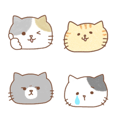 cat illust & silhouette greeting Emoji.