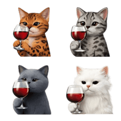 Cat Red Wine 3D