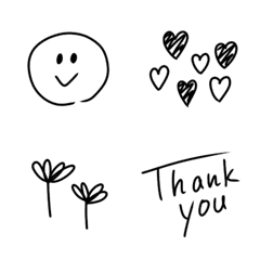 ゆるゆるモノクロ絵文字②