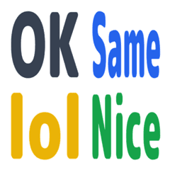 Minimal English Text Stickers for Chat