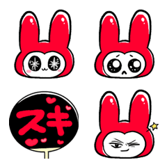 emoji of the red rabbit expression