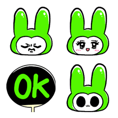 emoji of yellow-green rabbit expression