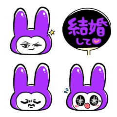 emoji of the purple rabbit's expression