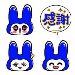 emoji of the blue rabbit expression
