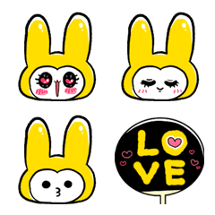 emoji of the yellow rabbit expression