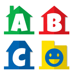 Cutout Connected House Alphabet