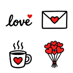 Aesthetic Red Heart Minimal Love Symbols