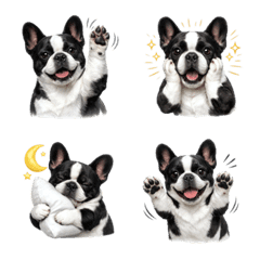 可愛い！ フレンチブルドッグ　白黒 絵文字