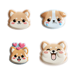 わんこのぷっくりシール絵文字