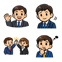 Business Man Polite Reaction Emojis