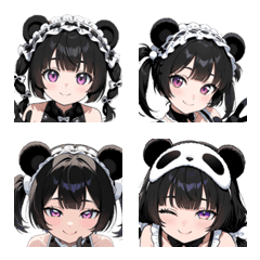 Sweet Panda Maid Emojis