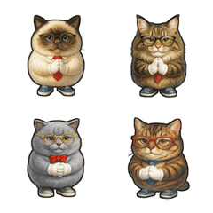 Glasses Animal: Cat Prayer Pose Vol.1