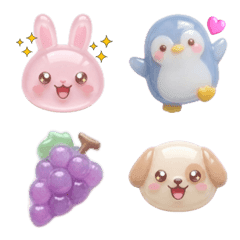 つやつやぷっくりシール♡どうぶつ感情表現