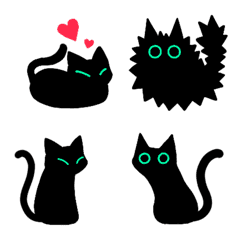 動く▶少しやわらかい黒猫絵文字
