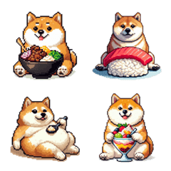 Pixel art what you like to eat fat shiba