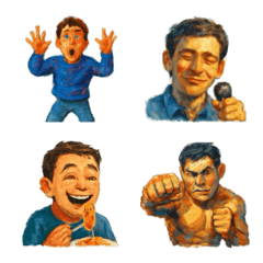 Oil Painting Style-Middle-Aged Man Emoji