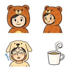 クマの着ぐるみに包まれた絵文字
