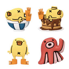 Chick people Piyo and food3D