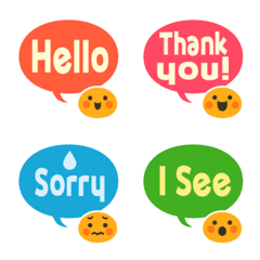 Round face & speech bubble colorful eng