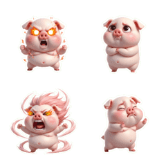 爆笑ピンクブタの超元気な朝の挨拶