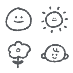 Black and White yuru-Emoji