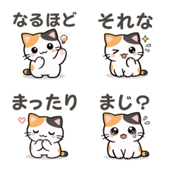 Relaxed Calico Cat Daily Emoji2