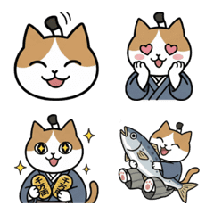 Chonmage Cat Samurai Classic Emoji!
