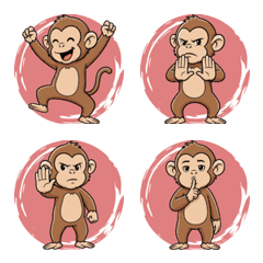 猴子耍寶心情包(紅色) - 1