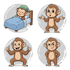 猴子耍寶心情包(灰色) - 1