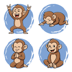 猴子耍寶心情包(藍色) - 1