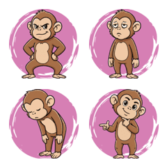 猴子耍寶心情包(粉紅色) - 1