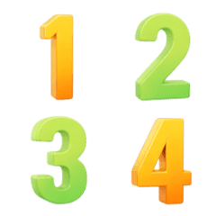Symbol Numbers orange green Gradient