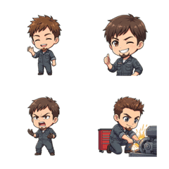 Animated Beard Mechanic & Magic Emoji